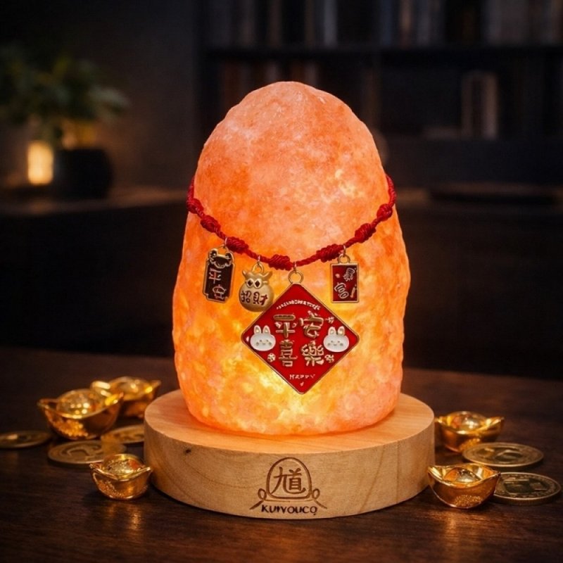 USB 招财盐灯系列 赠礼 礼物 盐灯 开运 红绳 招财 圆球 原矿 - 摆饰 - 其他材质 