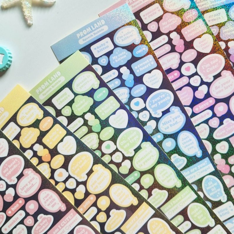 韩式对话气泡贴纸组 - 贴纸 - 其他材质 多色