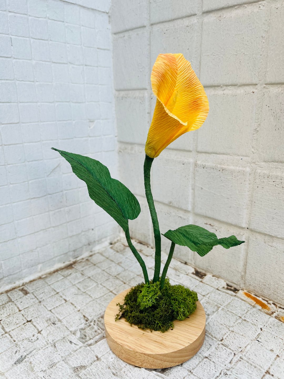 纸艺花 微光海芋 手工纸艺花灯 - 干燥花/捧花 - 纸 黄色