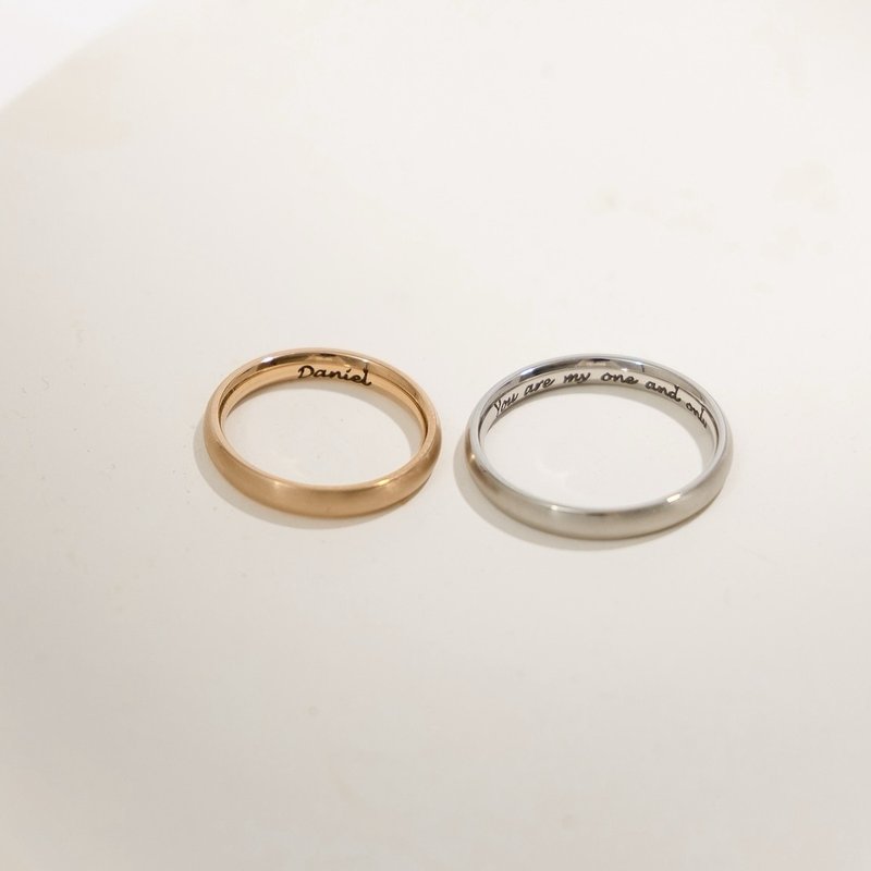 【定制化刻字】细语时光 情侣对戒 戒指 礼物 情人节 七夕 纪念 - 戒指 - 不锈钢 银色