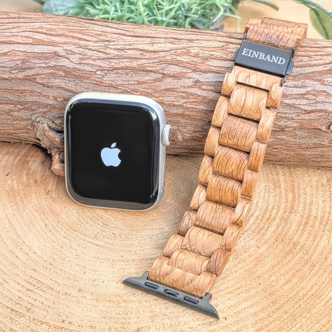 【木制表带】EINBAND AppleWatch 天然木表带 20mm 橡木 - 女表 - 木头 咖啡色