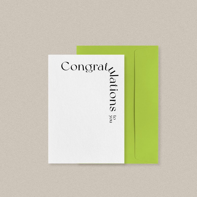 万用卡 | 恭喜卡 Congratulations - 卡片/明信片 - 纸 白色