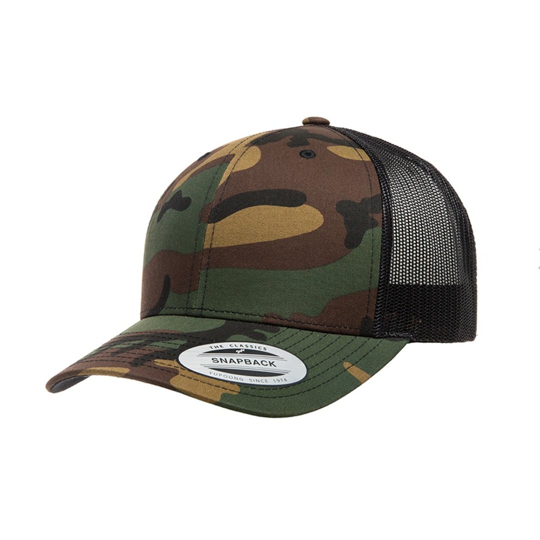 【YUPOONG】Trucker Camo 绿迷彩 定制化1-6606CA - 帽子 - 棉 绿色
