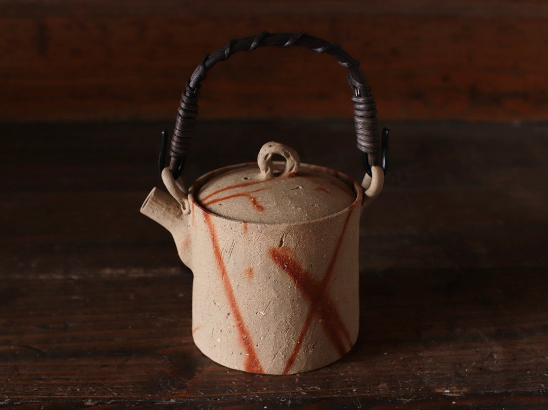Bizen ware teapot k1-055 - 茶具/茶杯 - 陶 咖啡色