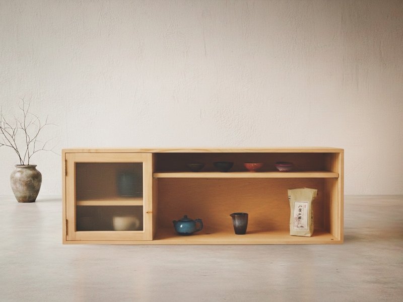 森叶 双十字花压花玻璃餐边柜 北欧轻装修家具・实木收纳柜 - 其他家具 - 木头 