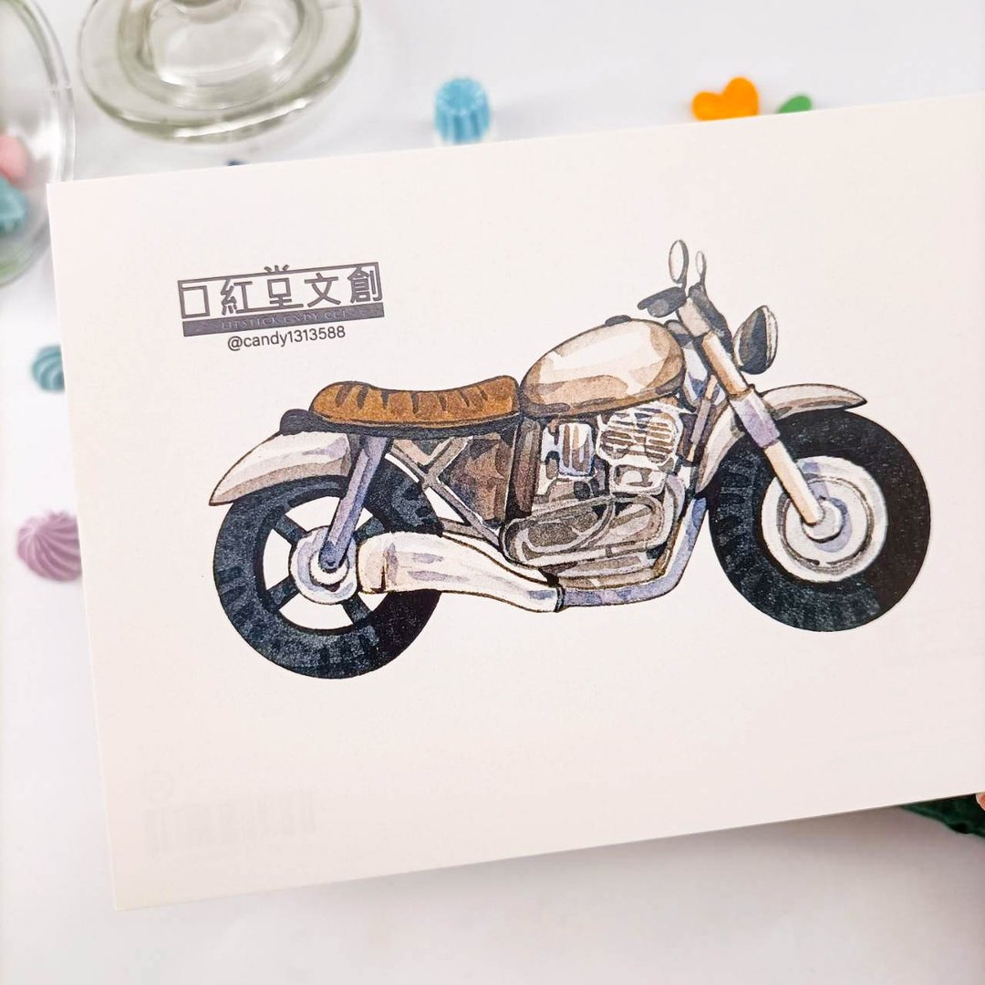 KR474_口紅堂明信片_交通工具9_candy1313588 postcard - 卡片/明信片 - 纸 多色