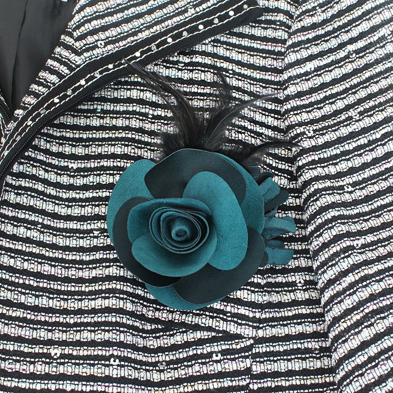 Jade green feather Flower corsage brooch pins,prom,wedding corsage,boutonniere - 胸花/手腕花 - 其他材质 绿色
