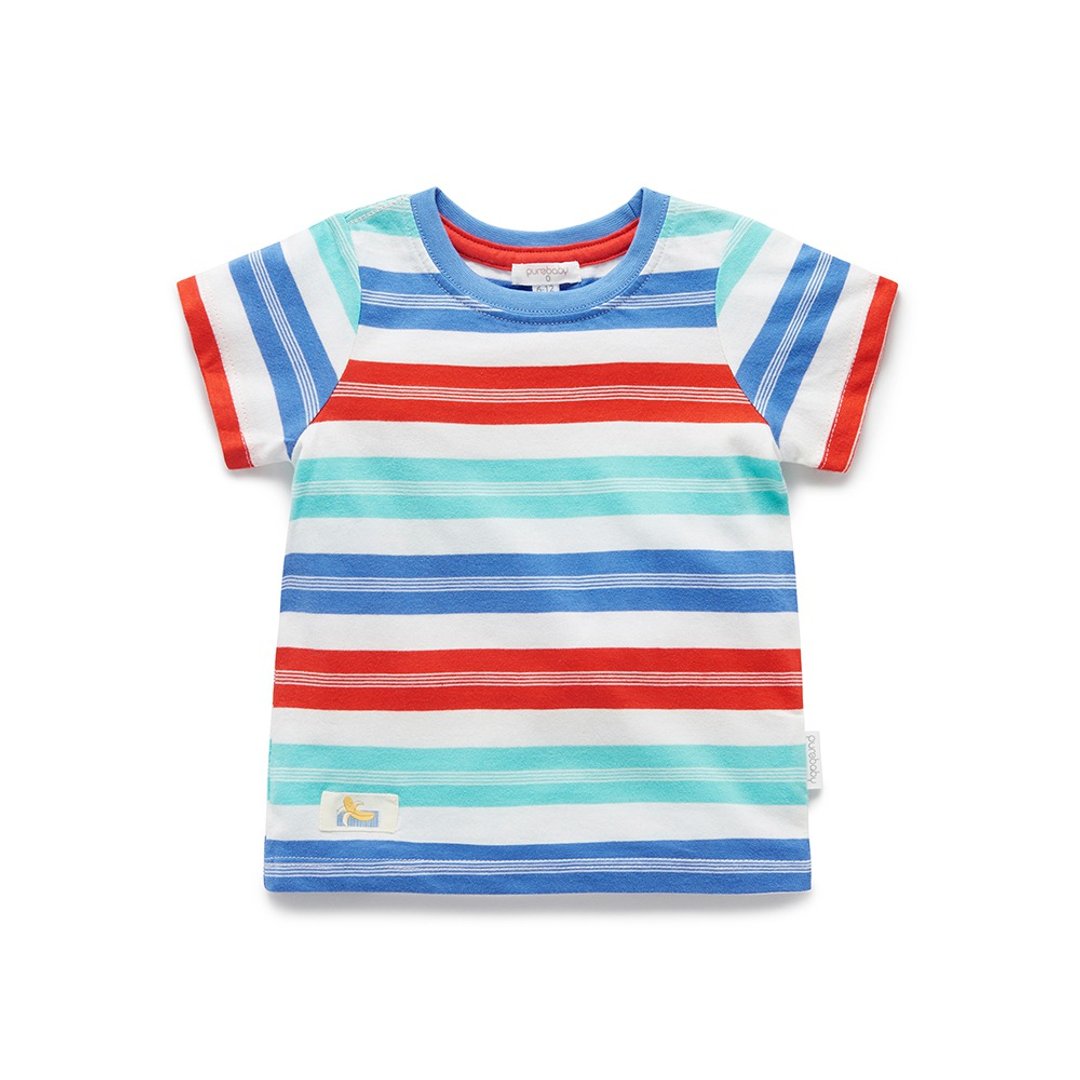 澳洲Purebaby有机棉男童条纹短T/童装上衣12M~4T - 童装上衣 - 棉 