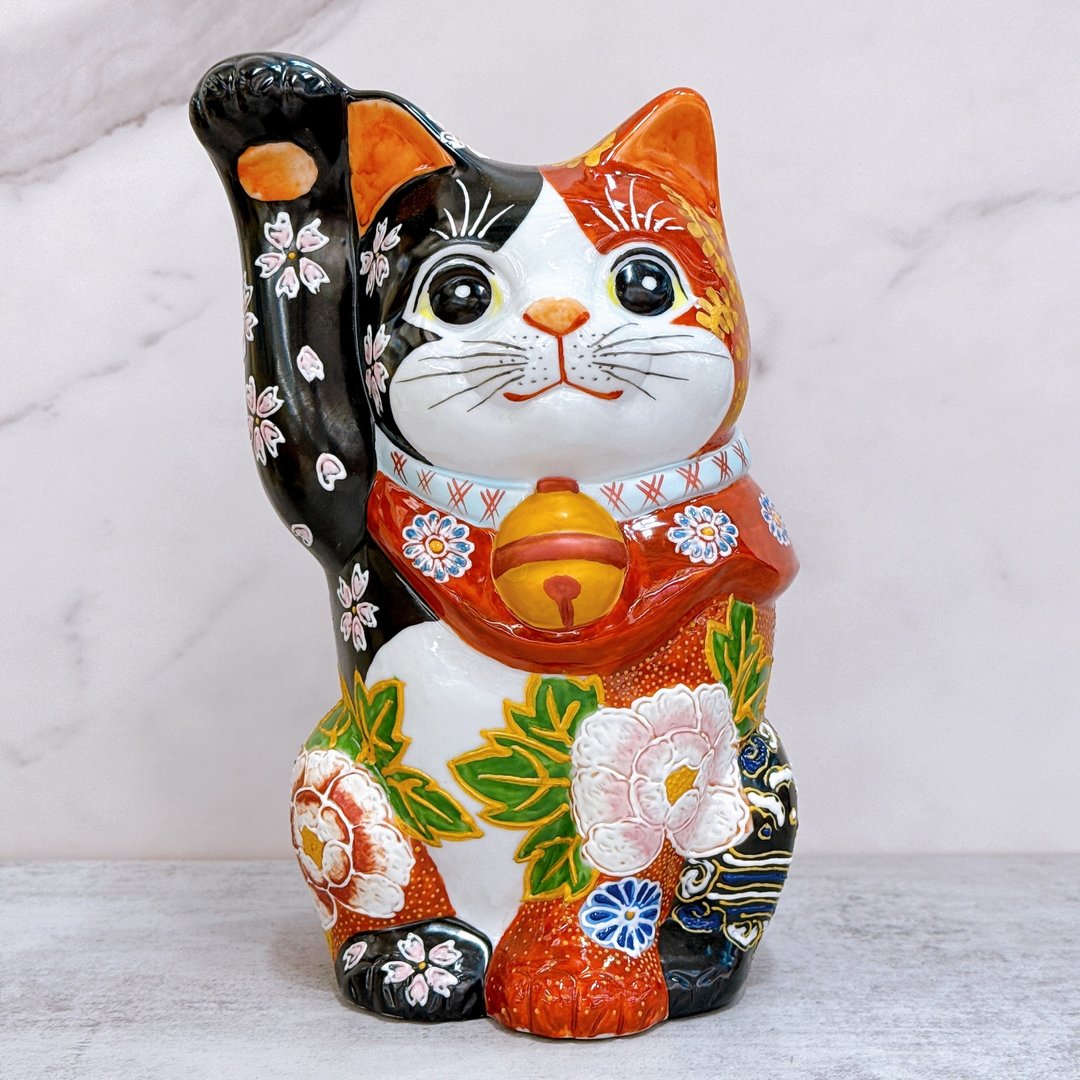 【赤华盈门】日本九谷烧招财猫 | 红赤华盛 - 摆饰 - 瓷 多色