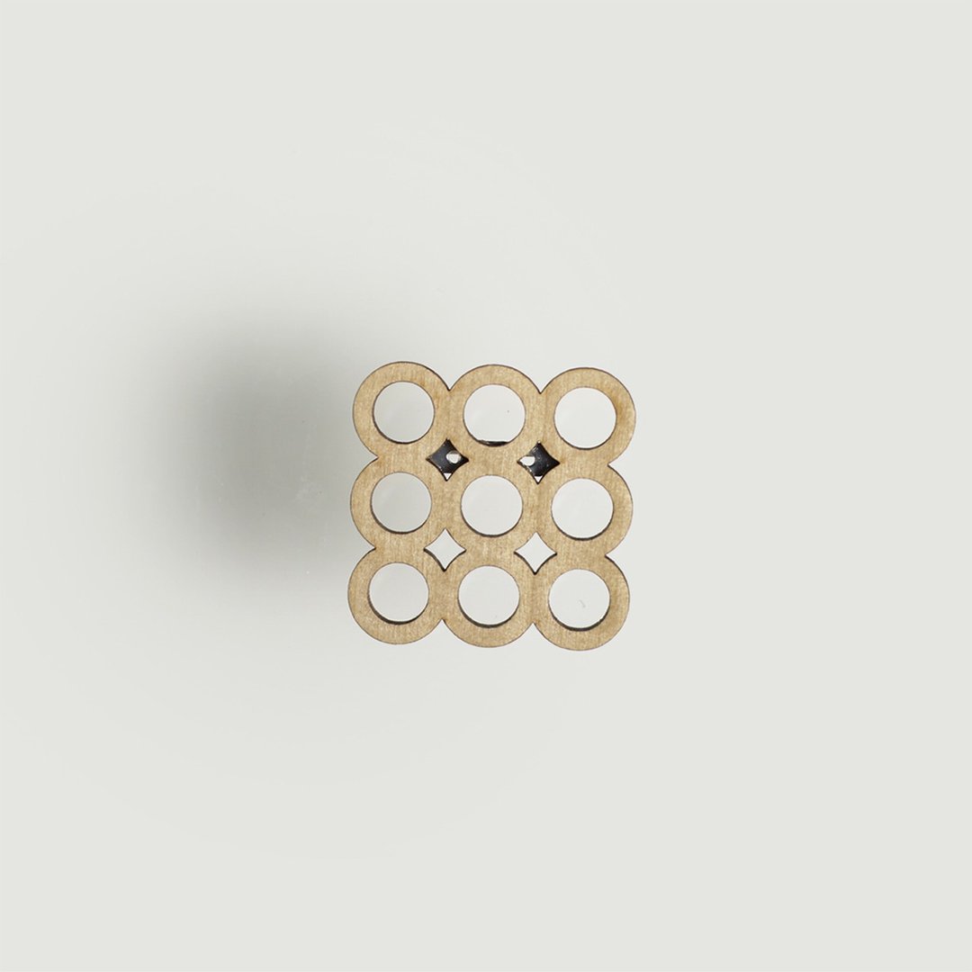 brooch circle L / Maru brooch L size - 胸针 - 木头 