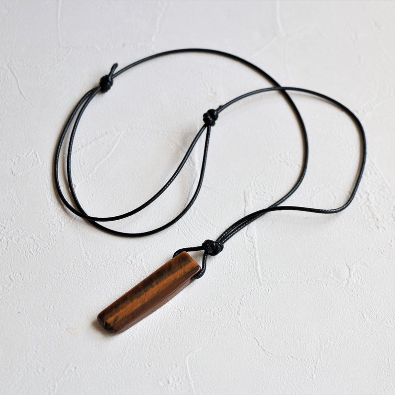 天然矿石虎眼石原石颈链项链 矿石项链 男项链 颈绳 欧美风 - 项链 - 宝石 咖啡色