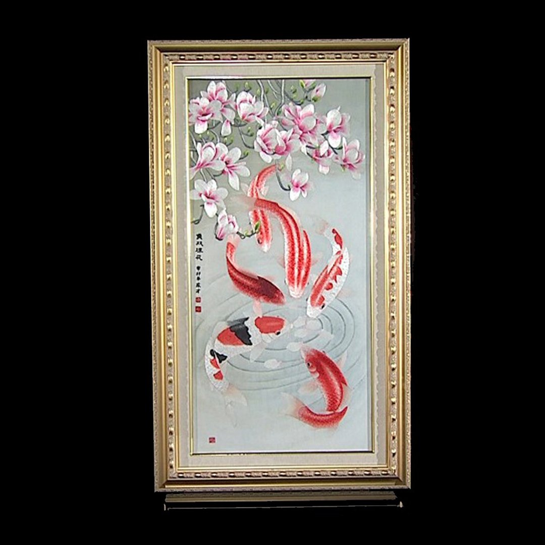 刺绣大师钱菊凤-年年有余绣画 - 海报/装饰画/版画 - 其他材质 白色