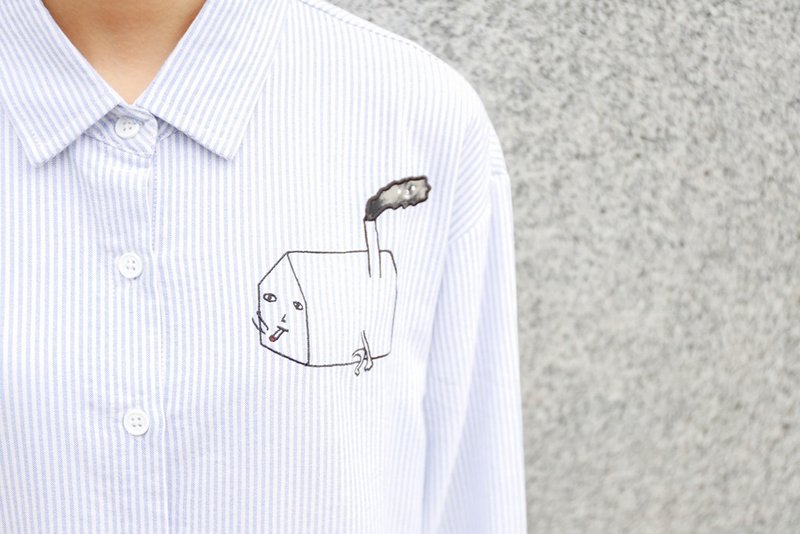 面恶心善衫 - 女装衬衫 - 棉．麻 