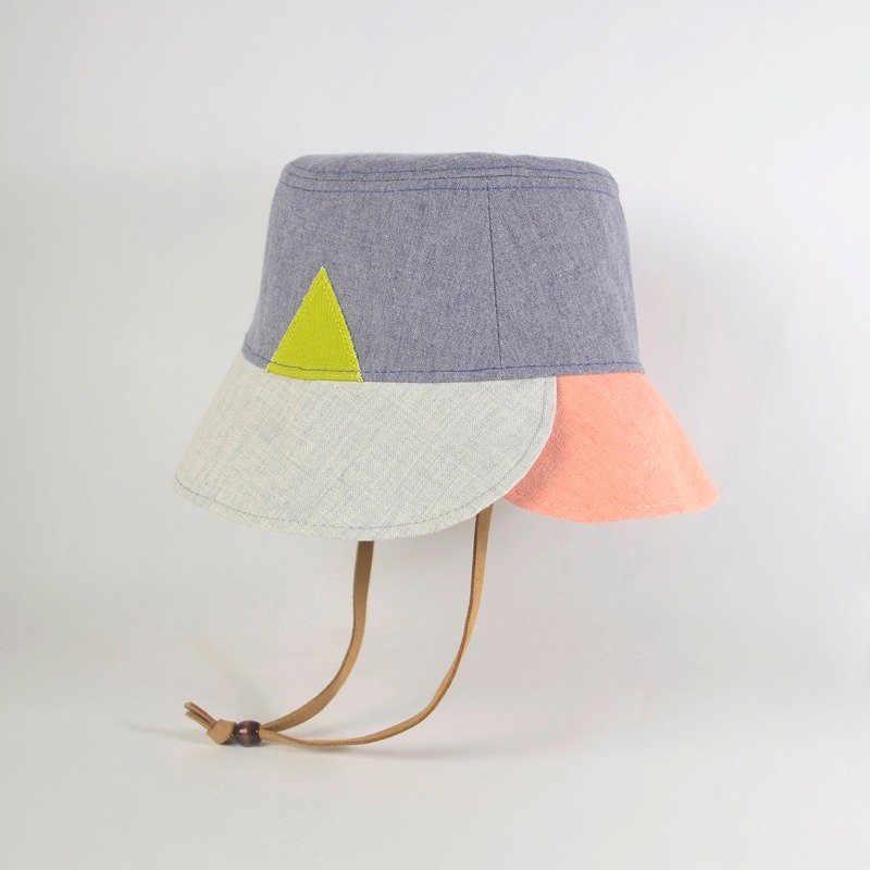 【印象风景】儿童遮阳帽 渔夫帽-沉静都市蓝 - 围嘴/口水巾 - 棉．麻 蓝色