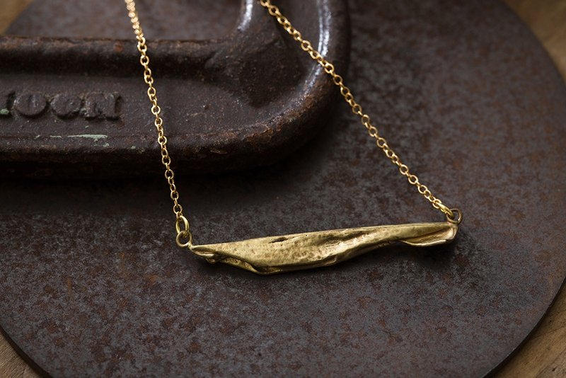 Origamini 小折学 黄铜 鱼项链 Brass Fish Necklace - 项链 - 铜/黄铜 金色