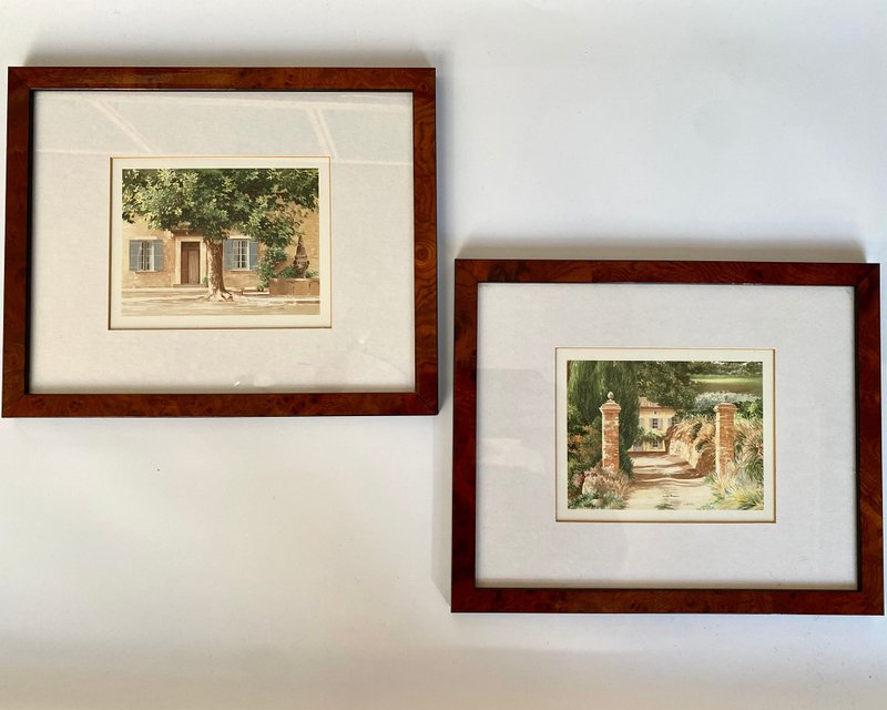 一对复古带框风景画 比利时 1970 年代复古乡村风情画 - 墙贴/壁贴 - 其他材质 多色