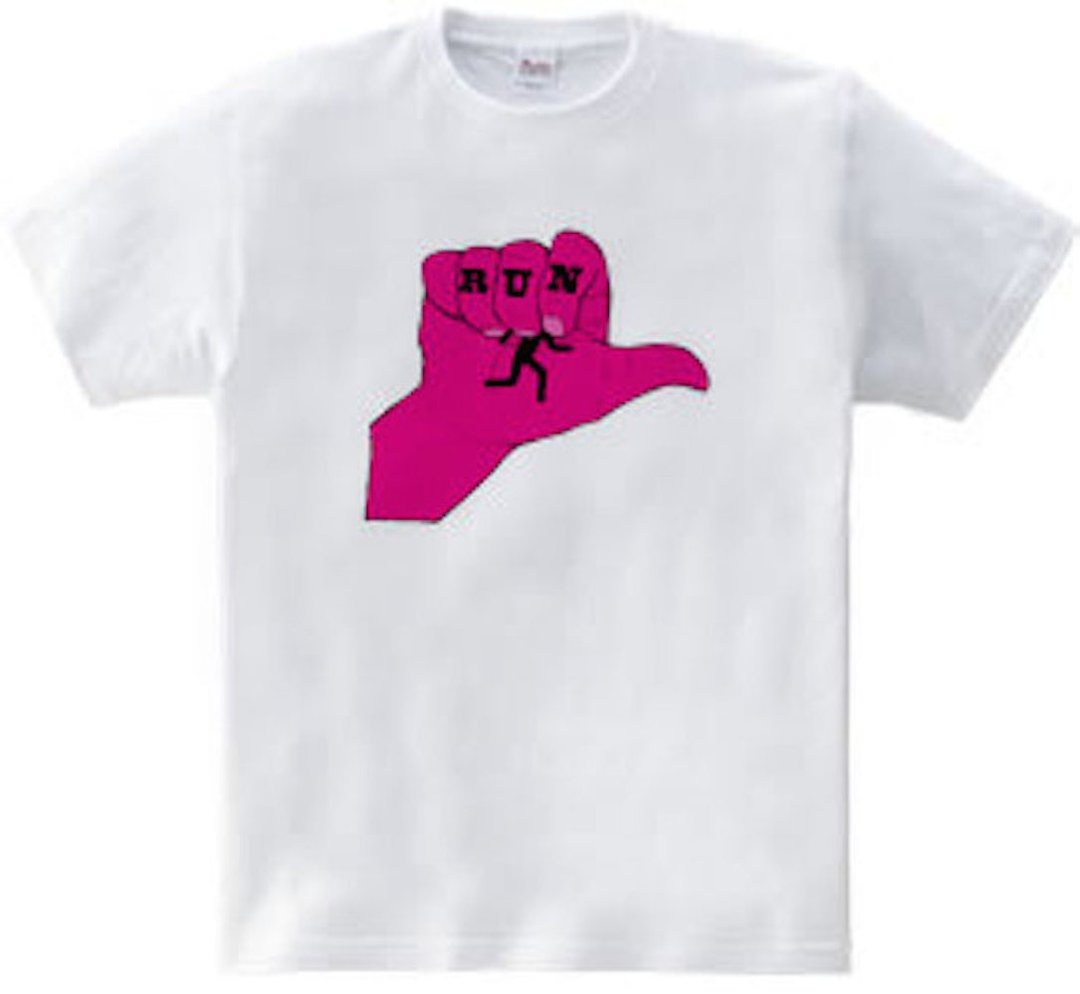 GO RUN T-shirt white or gray - 中性连帽卫衣/T 恤 - 棉 白色