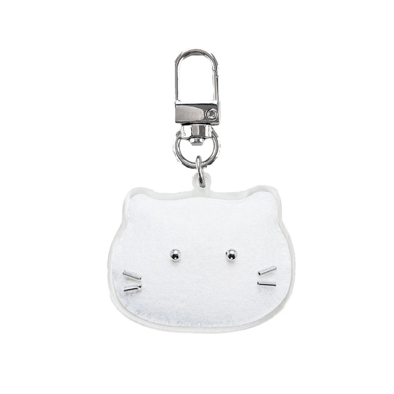 银猫钥匙圈 - 钥匙链/钥匙包 - 压克力 白色