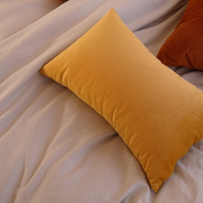 复古灯芯蚕丝绒长方形腰枕靠垫 - 枕头/抱枕 - 聚酯纤维 橘色