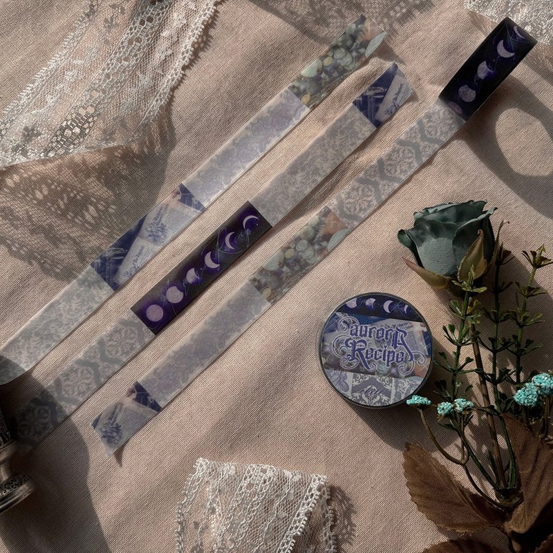 极光食谱图案和纸胶带 - 纸胶带 - 纸 紫色