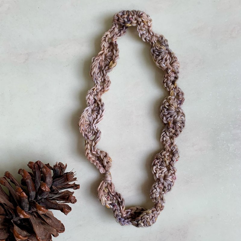 钩织波浪发带  |  手工染美丽诺线材 - 发带/发箍 - 羊毛 多色