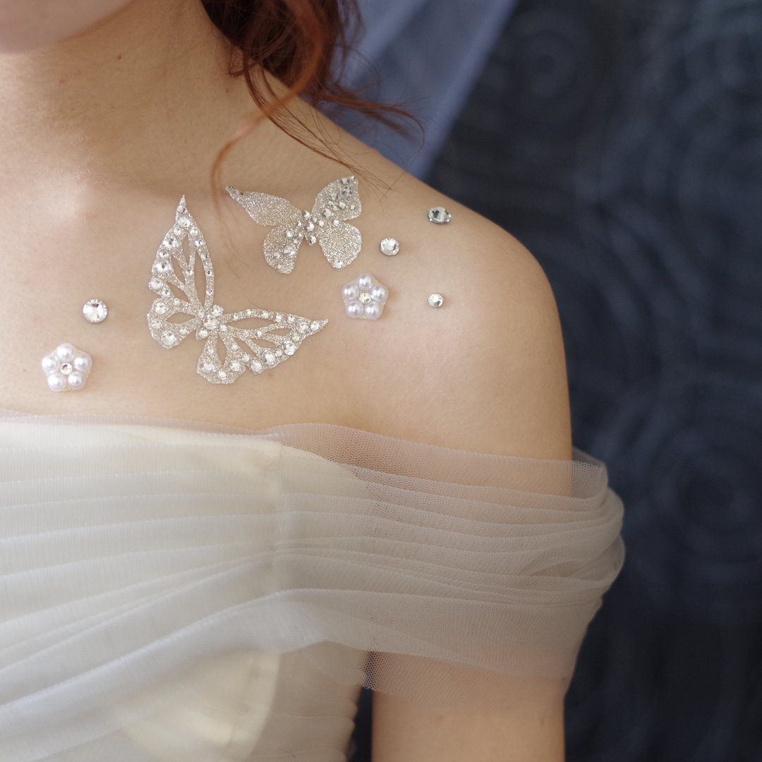 Butterfly, Accessories to put on the skin, Wedding accessories, Stickers - 其他 - 其他材质 银色