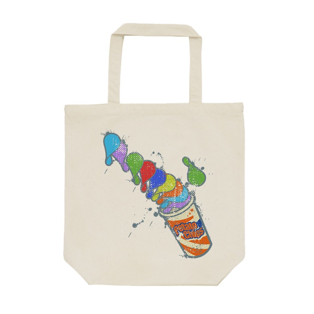 tote bag / Crazy Potato chips - 手提包/手提袋 - 棉 卡其色