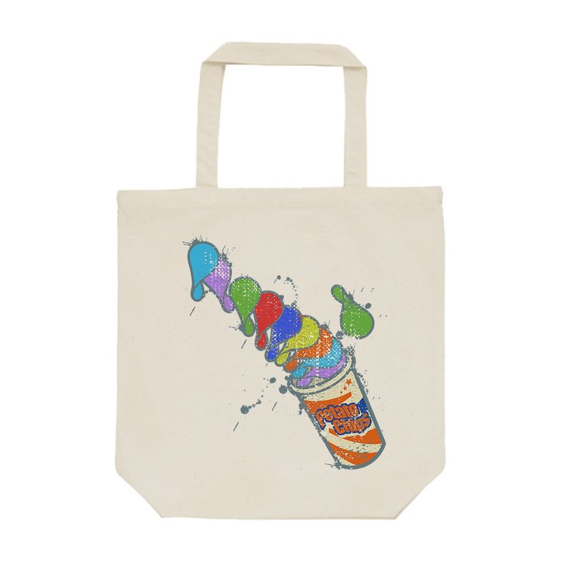 tote bag / Crazy Potato chips - 手提包/手提袋 - 棉 卡其色