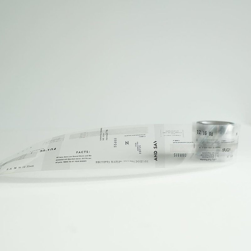 YOHAKU P-004 滚筒贴纸 灰色 - 纸胶带 - 纸 