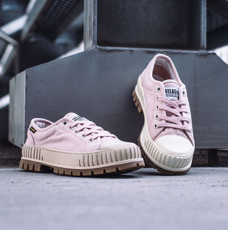 【绝版倒数】PALLADIUM PALLASHOCK 双倍巧克力厚底鞋 76680 - 女款休闲鞋 - 棉．麻 多色