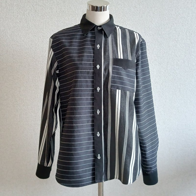 艺术家设计衬衫 042 世界上独一无二的个性衬衫 - 男装衬衫 - 棉．麻 灰色