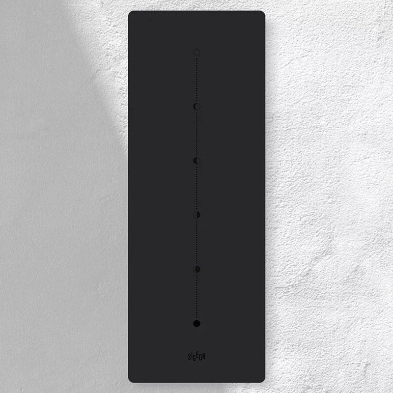 顶级PU标准型干湿止滑天然橡胶正位线瑜珈垫5mm 墨黑 - 瑜珈垫 - 其他材质 黑色