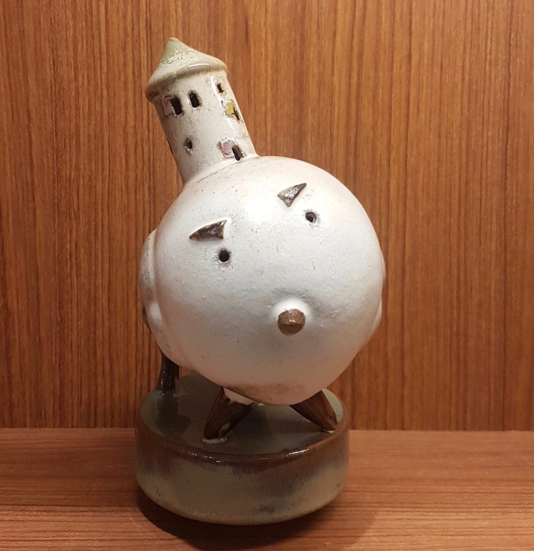 N131山山鸟背着白房子旅行去音乐盒(山形花款)B款 - 花瓶/陶器 - 陶 透明