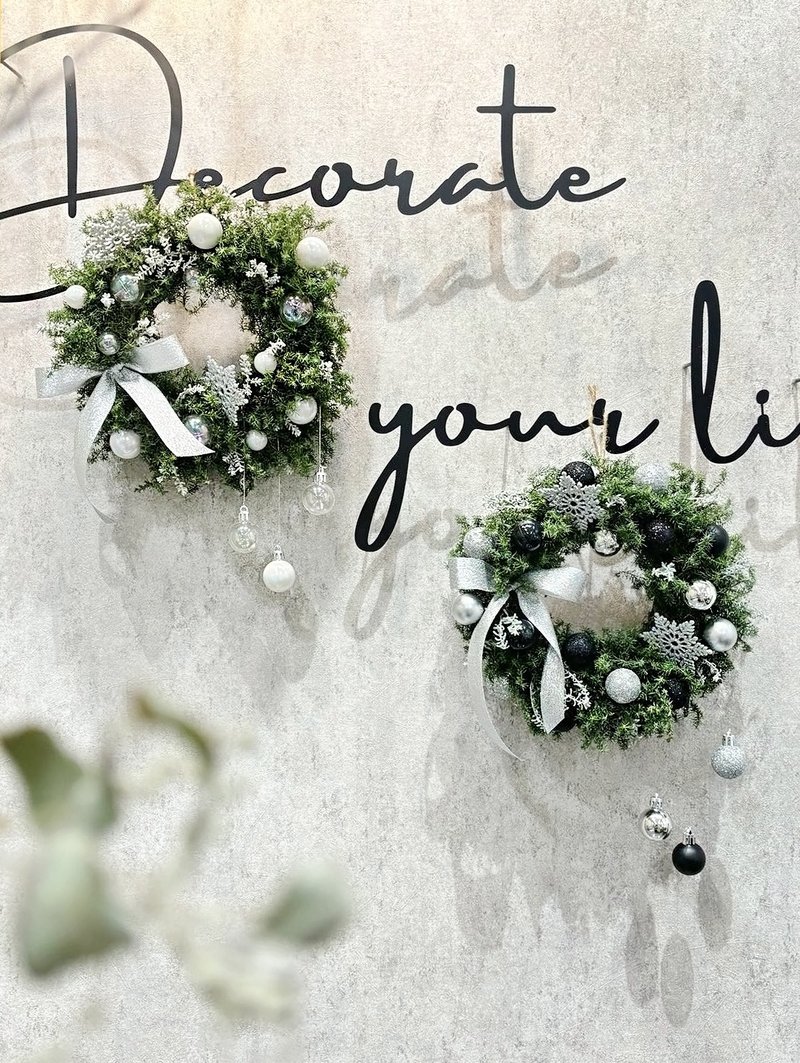 【雪松圣诞花圈】璀璨明珠·小款 - 墙贴/壁贴 - 植物．花 白色