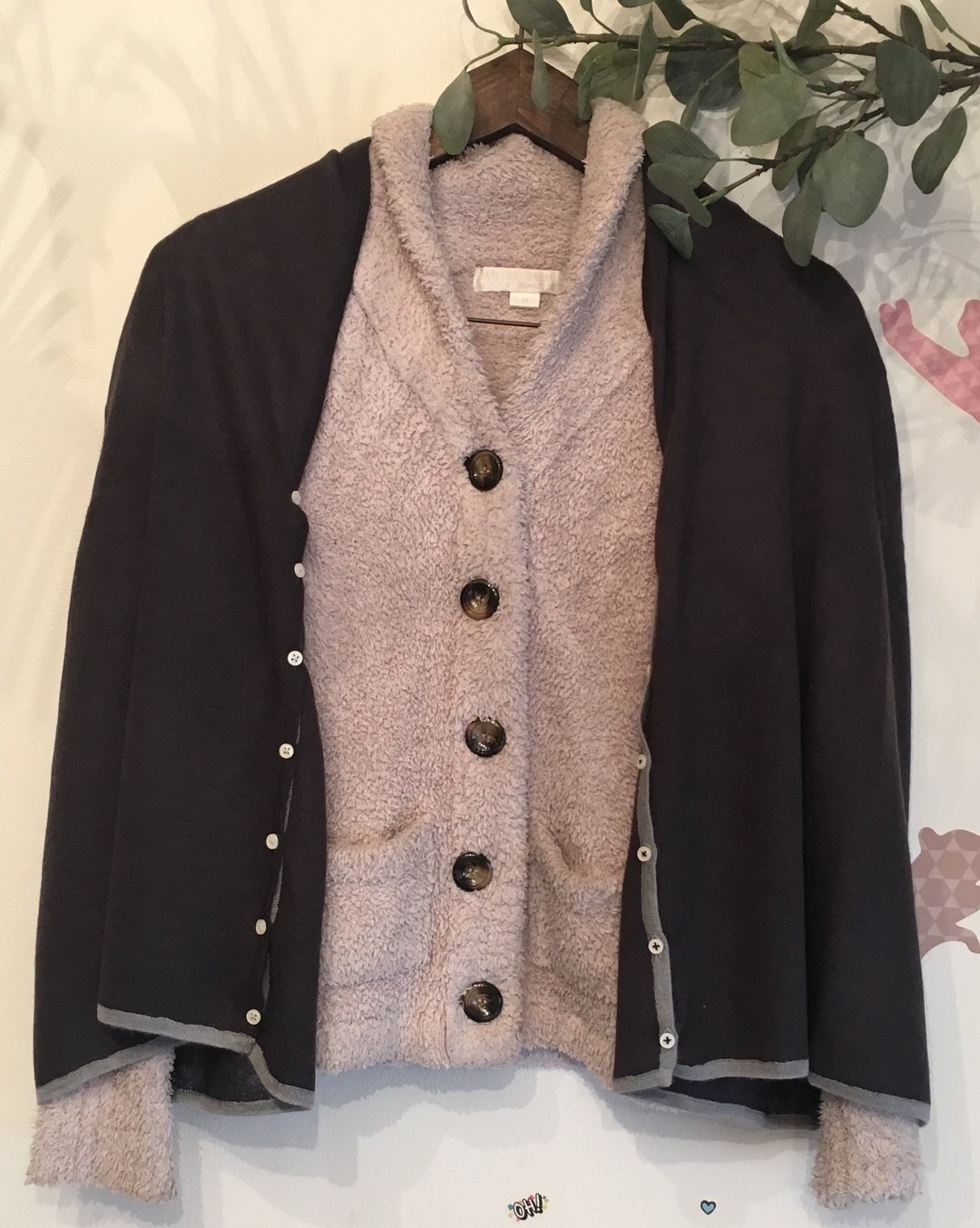 100% CASHMERE 3WAY(Cardigan,Poncho,shawl) SHAWL - 丝巾 - 环保材料 黑色