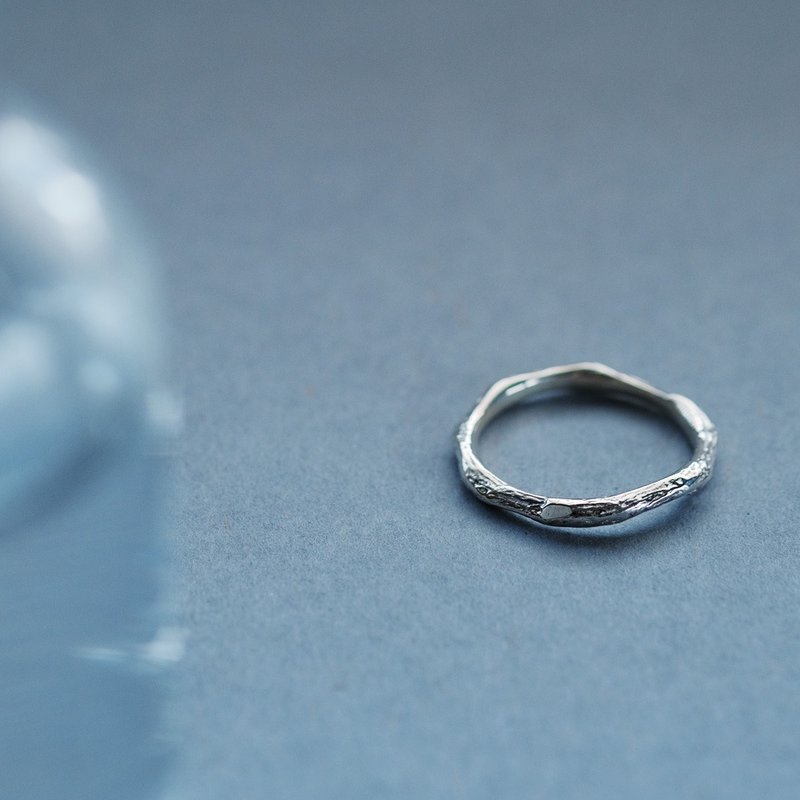 小树枝 纹理 戒指 925 银 - 戒指 - 其他金属 银色