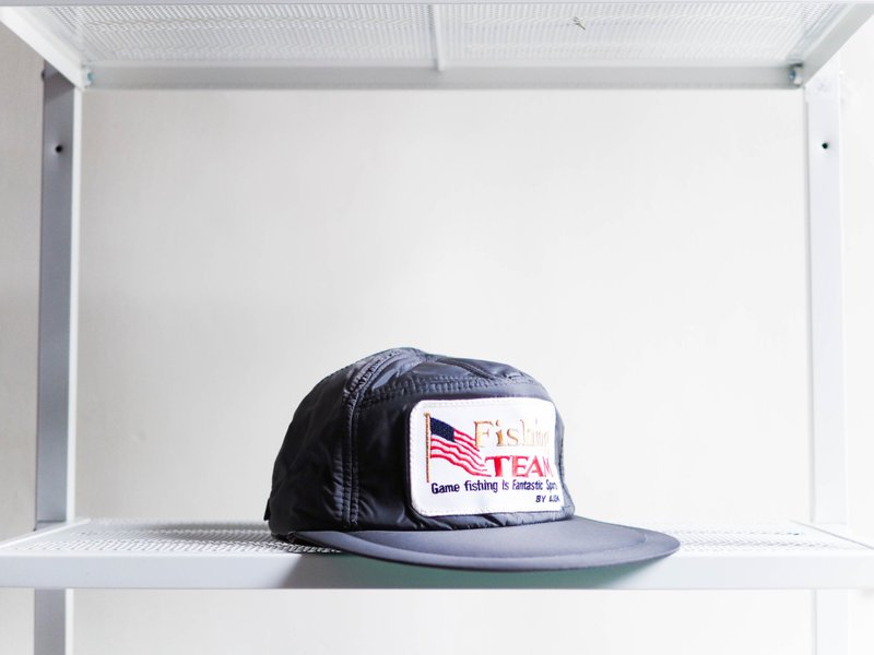 河水山 - 银座铁灰和平独立时代 古董七片剪裁平顶鸭舌棒球帽 peaked cap / baseball cap - 帽子 - 防水材质 灰色