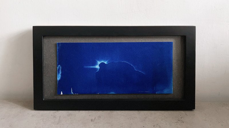 手作 塞拉利昂 蓝晒画 黑色长框 自家设计 香港制 - 海报/装饰画/版画 - 纸 蓝色