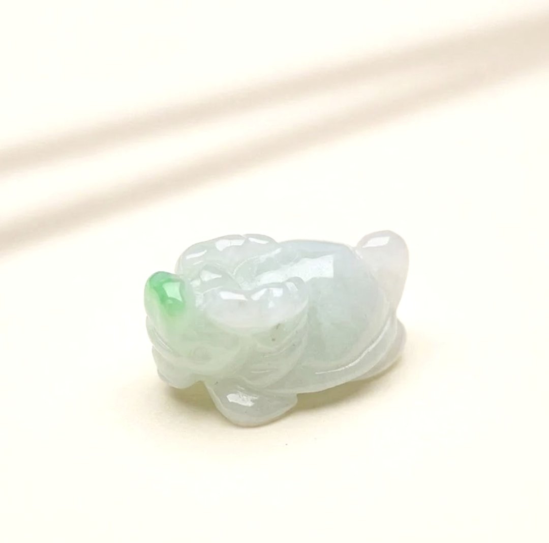 【吉祥·长寿】冰种飘阳绿翡翠龙龟 | 天然缅甸玉翡翠 A 货 | 送礼 - 项链 - 玉石 绿色