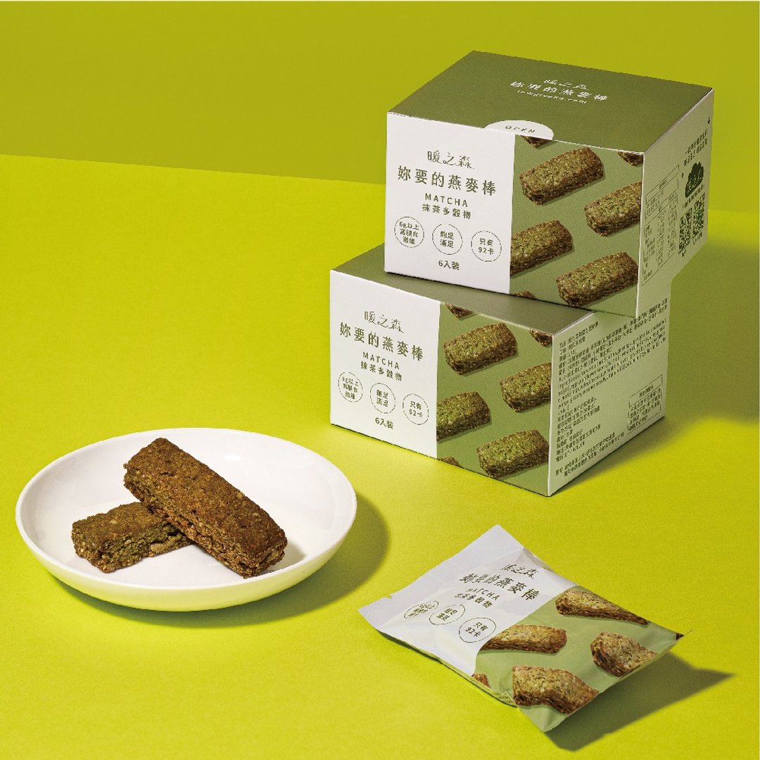 暖之森 妳要的燕麦棒-抹茶多榖物口味(6包共12条装) - 谷物麦片 - 新鲜食材 