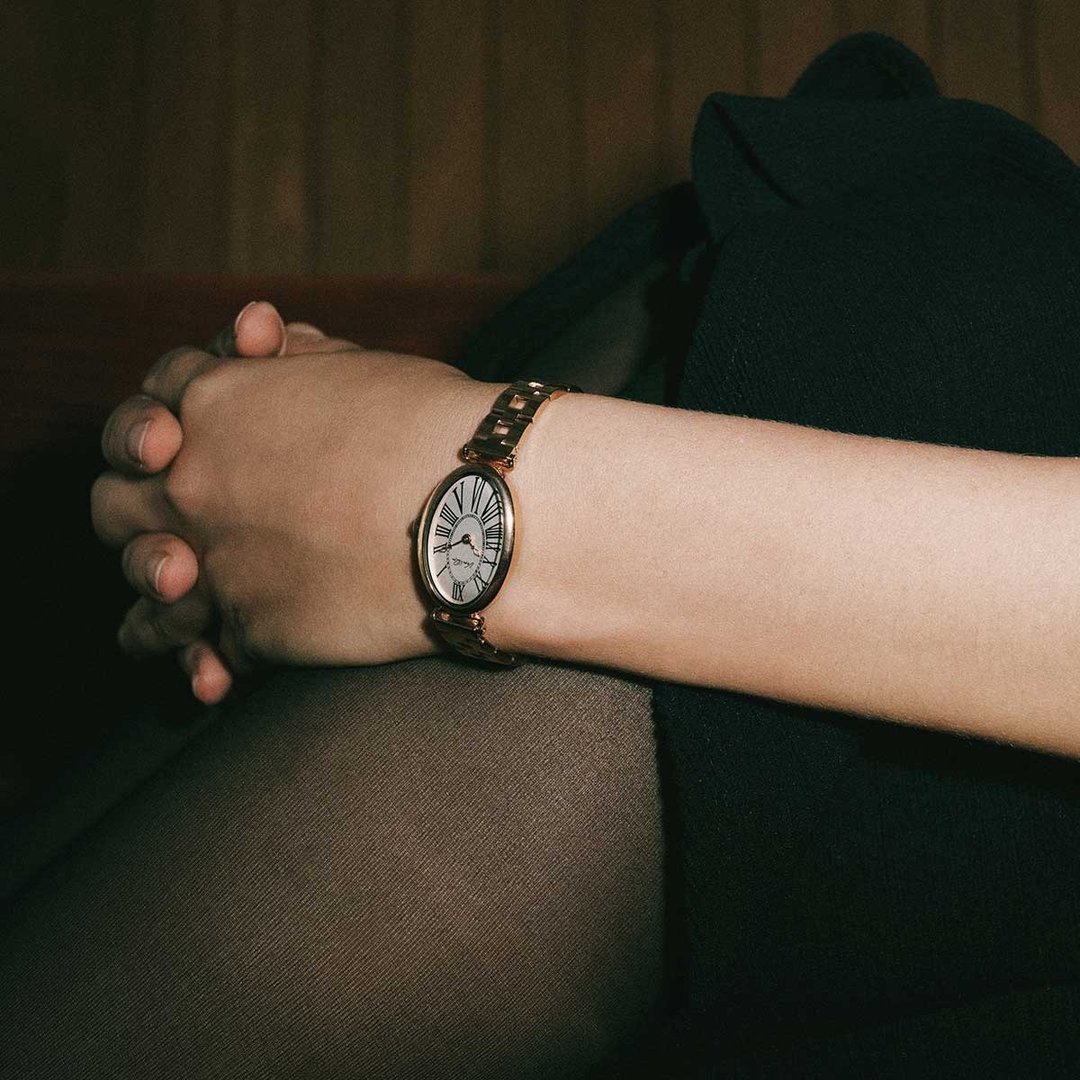 【Ven & Qu】Dome 玫瑰金白手表 – 21×31 mm 不锈钢表壳 - 女表 - 不锈钢 白色