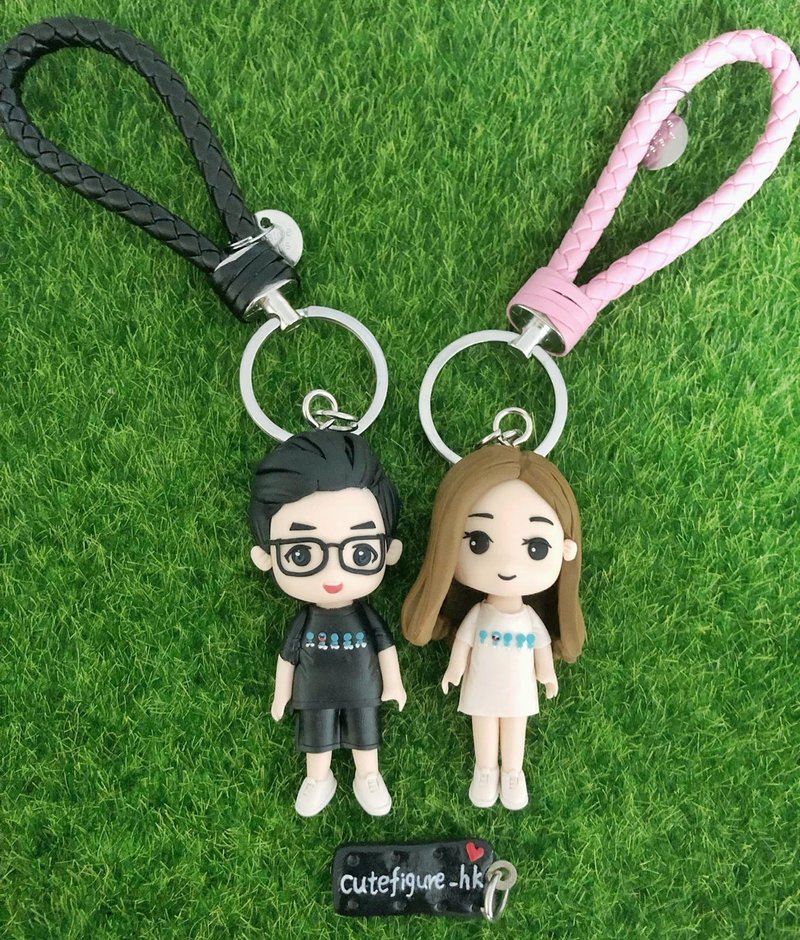 Q版人像公仔钥匙扣 (单个) - 陶艺 - 陶 多色