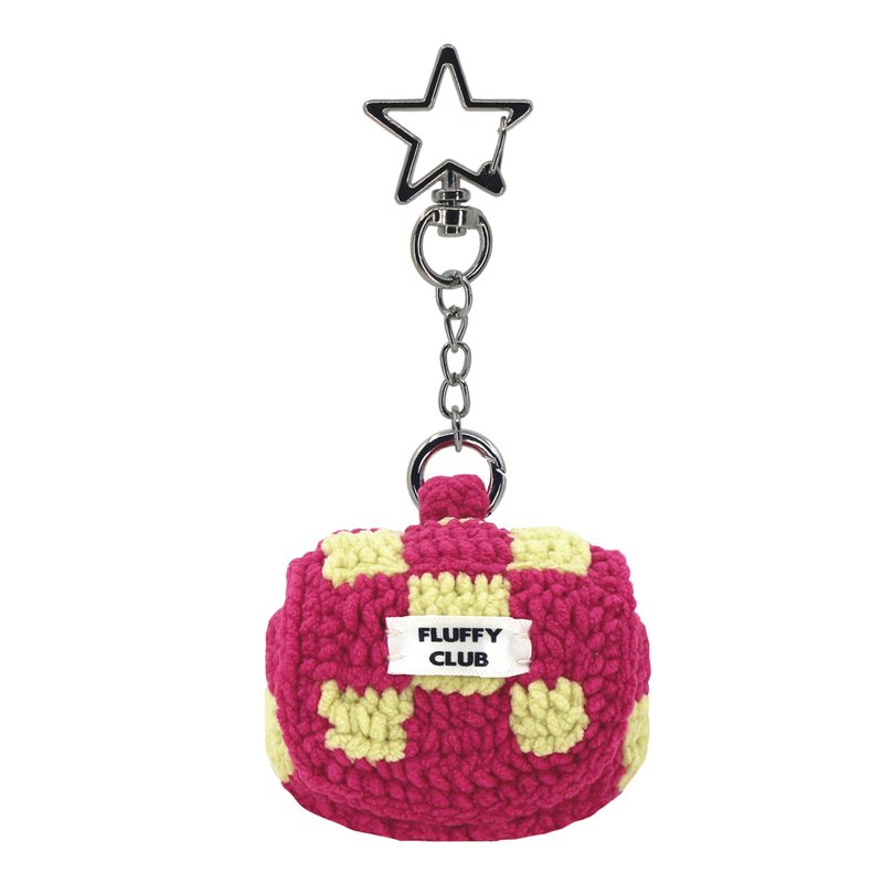 “将军！”棋盘格 AirPods 3 和 Pro 保护套 (粉黄色 _ 星星弹簧) - 耳机收纳 - 绣线 粉红色