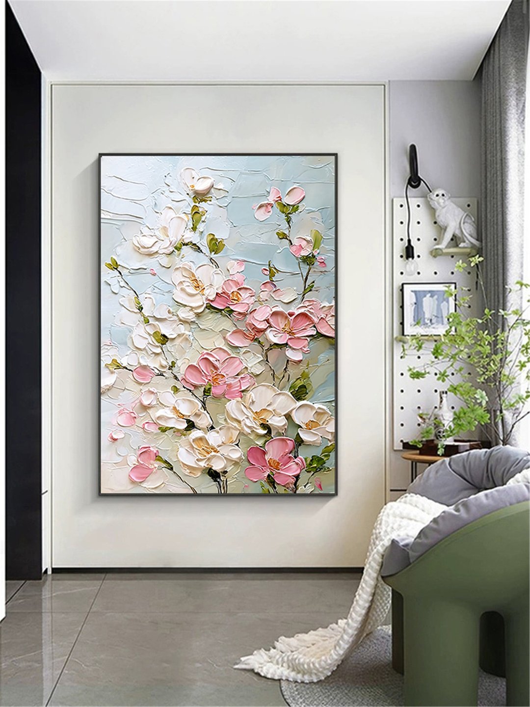 樱花 手绘油画/抽象/原创商品/装饰画/挂画/客厅/走廊/玄关挂画 - 海报/装饰画/版画 - 亚麻 多色