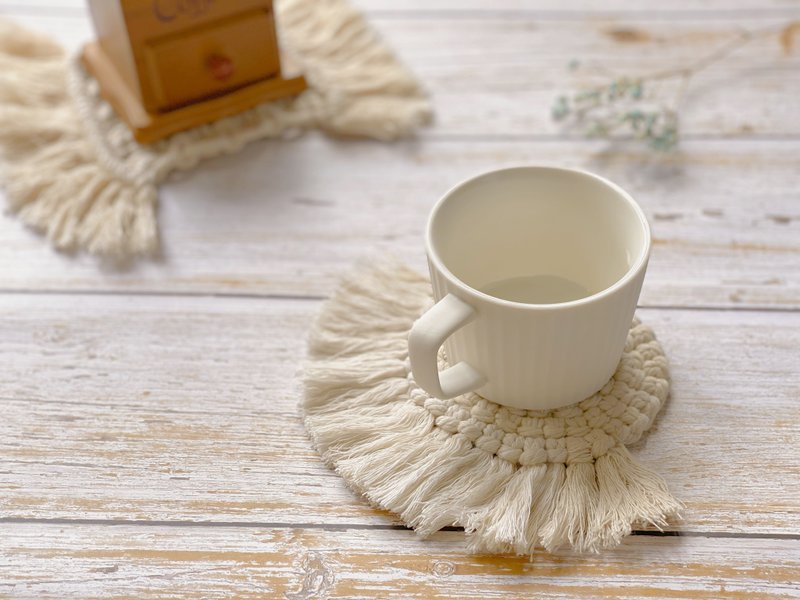 Ins 风格棉质手工编织 小太阳杯垫 餐垫 桌面装饰 - 摆饰 - 棉．麻 