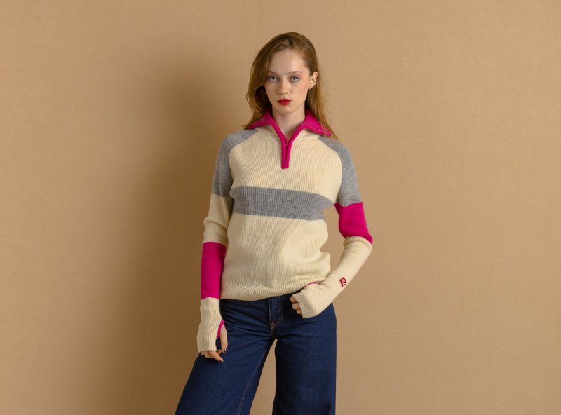 Ulvang 针织毛衣 / 手织冰岛羊毛长袖毛衣 7850 - 女装针织衫/毛衣 - 羊毛 粉红色