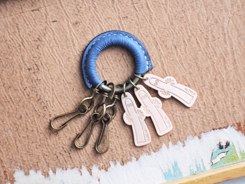 MOOMIN x 港产皮革 树精 钥匙圈 本色 材料包 正式授权 溜溜们 - 皮件 - 真皮 蓝色