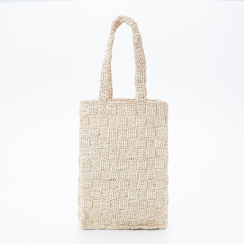 Ruban 包 - 天然拉菲草手工编织包 - 手提包/手提袋 - 环保材料 咖啡色