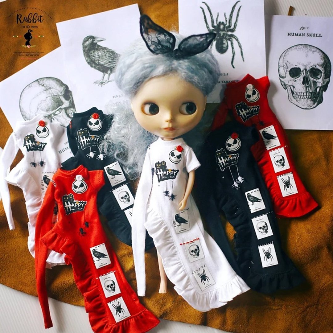 Gothic halloween dress. Fit for Neoblythe,Pullip,Licca dolls. - 其他 - 棉 