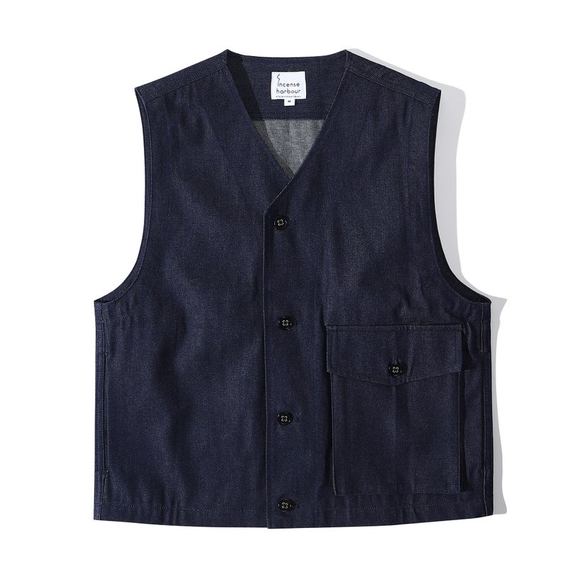 Incense Harbour 牛仔背心 - 男装背心 - 棉．麻 蓝色